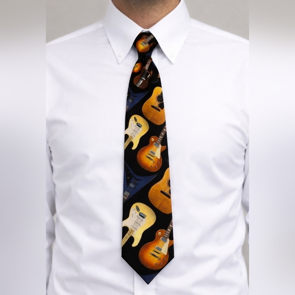 Ralph Marlin Other - RALPH MARLIN 1995 Guitar II Print Musician Tie